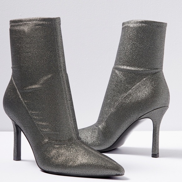 Marc Fisher LTD Womens Kellen High Heel Pointed Toe Ankle Boots Shoes Pewter NEW - Picture 1 of 15